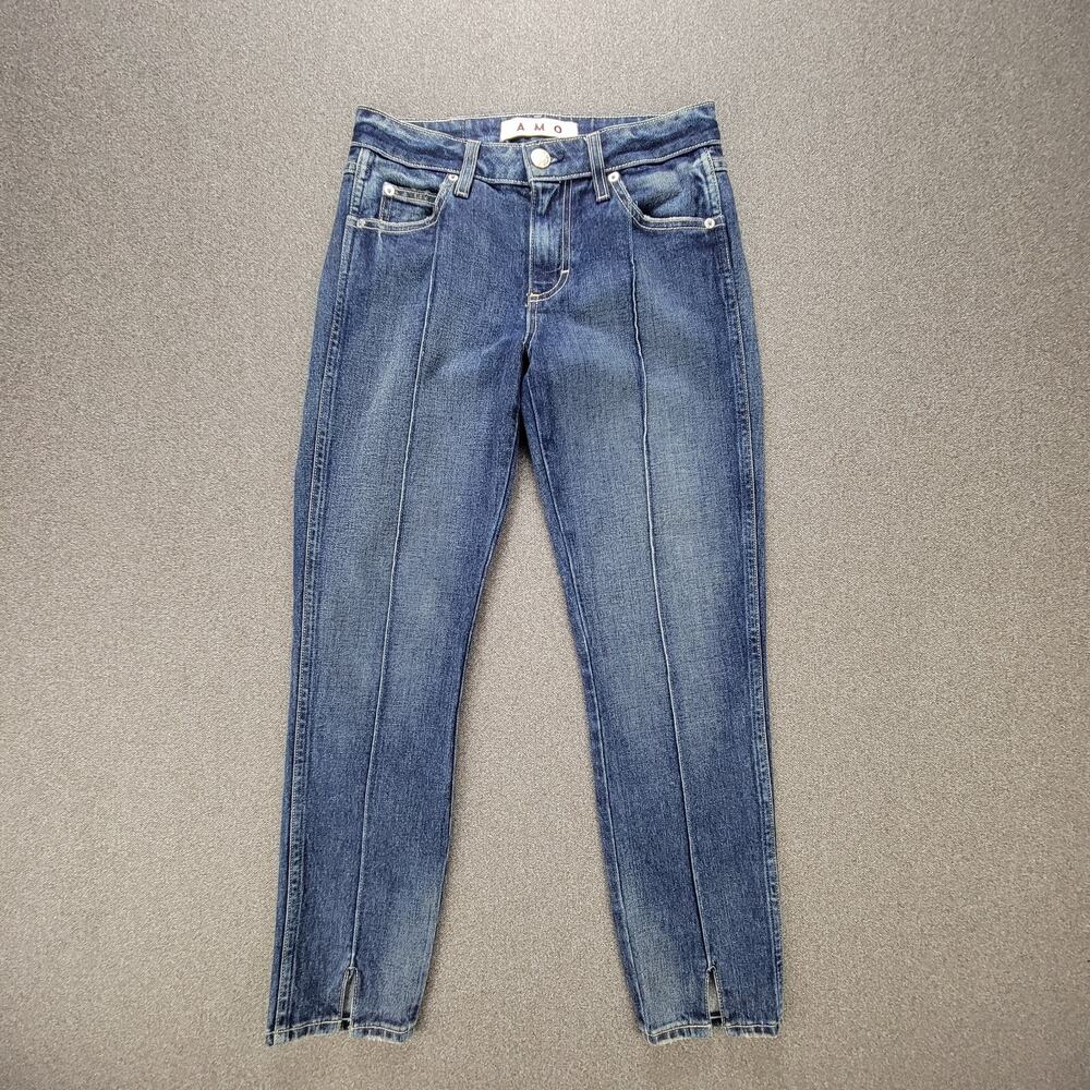 Amo Size 25 Blue Pixie Wash Cherish Slit Ankle Cropped Jeans